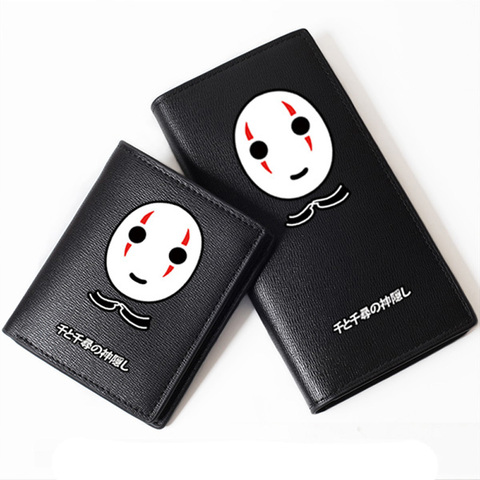 High Quality Spirited Away Black No Face Mask Printing Long Wallet Pu Leather Anime Purse Cartoon Card Holder Carteira Pouch ► Photo 1/5