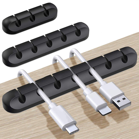 Cable Organizer Silicone USB Cable Winder Management Clips Desktop Cable Holder For Mouse Keyboard Earphone Headphone Office Car ► Photo 1/6