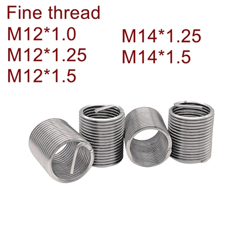 Fine thread Wire Thread Insert M12*1.0 M12*1.25 M12*1.5 M14*1.25 M14*1.5 Stainless steel Screw Bushing Thread Repair DIN8140 ► Photo 1/6