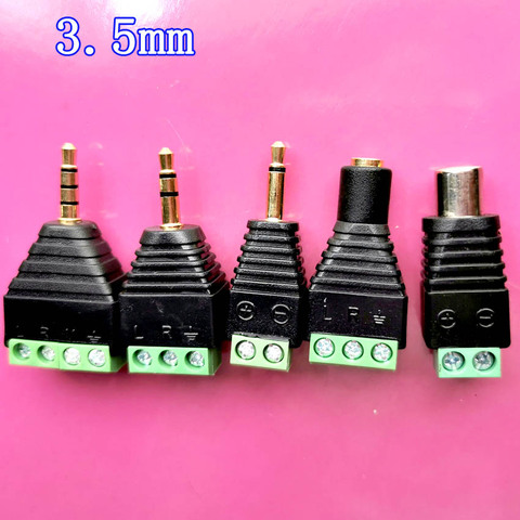 3pcs/lot 3.5 jack 6.35mm connector stereo adapter 3.5mm RCA audio mono channel plug to screw terminal audio mono channel ► Photo 1/6