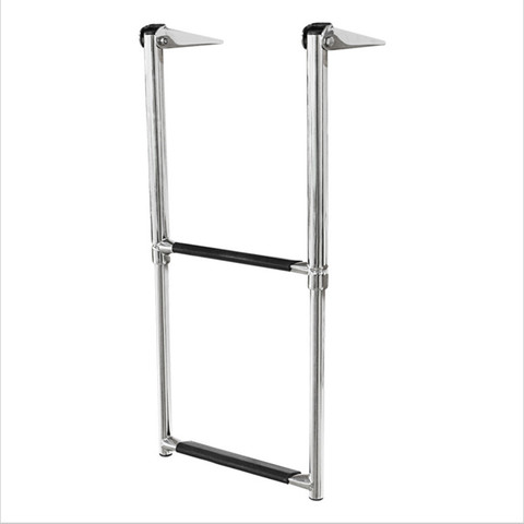 Marine 2 Steps Stainless Steel Boat Yacht Telescoping Ladder Deck Outboard Swim Platfrom ► Photo 1/5