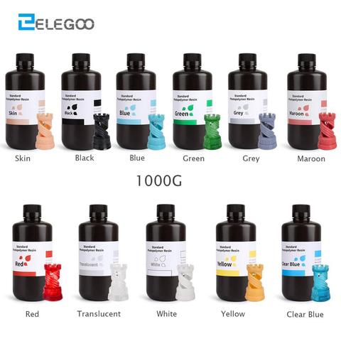 ELEGOO 3D Printer Resin LCD UV-Curing Resin 405nm Standard Photopolymer Resin for LCD 3D Printing 1000ml Black Grey White Skin ► Photo 1/6