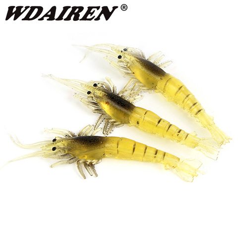 5pcs/lot Shrimp Fishing Lures Artificial Soft Insect Bait Pesca Lightweight lifelike Shrimp Ocean Wobblers Silicone Bait ► Photo 1/4