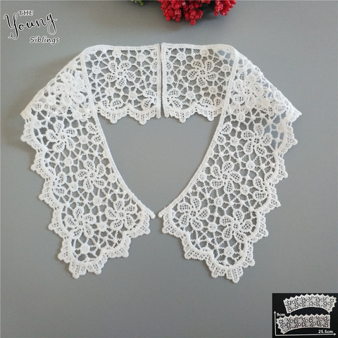 High quality White Lace Neckline Fabric Embroidered Applique Lace Collar DIY Clothing Accessory Craft Sewing Supplies 1pcs sell ► Photo 1/3