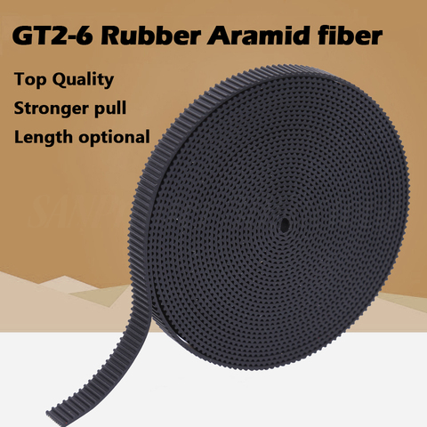 5m/10m//20m/50m/lot GT2-6mm / 10mm open timing belt GT2 belt Rubber Aramid Fiber cut to length for 3D printer wholesale ► Photo 1/5
