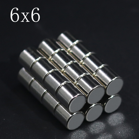 10/20/50/100/200Pcs 6x6 Neodymium Magnet 6mm x 6mm N35 NdFeB Round Super Powerful Strong Permanent Magnetic imanes Disc ► Photo 1/6