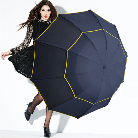 Windproof Large 130cm Big Double Layer Umbrella Men Rain Woman Portable Umbrella Male Women Sun 3 Floding Business Umbrellas ► Photo 1/6