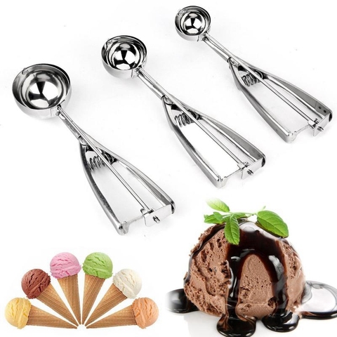 1pc Stainless Steel Ice Cream Ball Scoop,Stainless Steel Ice Cream Ball  Scoop Fruit Scoop