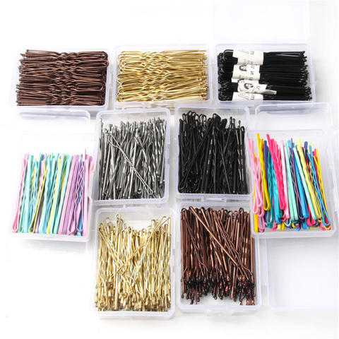 50/100Pcs Colorful Wedding Alloy Bobby Pins Hair Clips Hairpins Barrette Hairpins Hair Accessories Black Side Wire Word Folder ► Photo 1/6