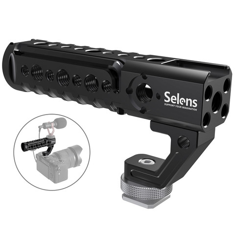 Selens Universal Top Handle Grip With Cold Shoe Plate For Digital Dslr Camera Cage Monitors LED Microphone Shoe Mount ► Photo 1/6