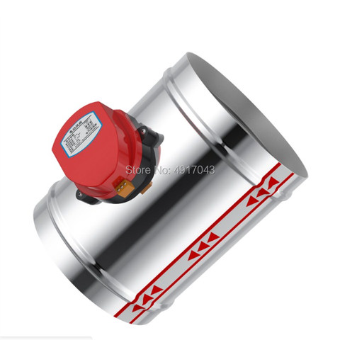 220V 24V 12V Stainless Steel Damper Electric Air Valve Motorized Check Valve for 3/4/5/6/8inch Pipe 80/100/125/150/200/250mm ► Photo 1/6