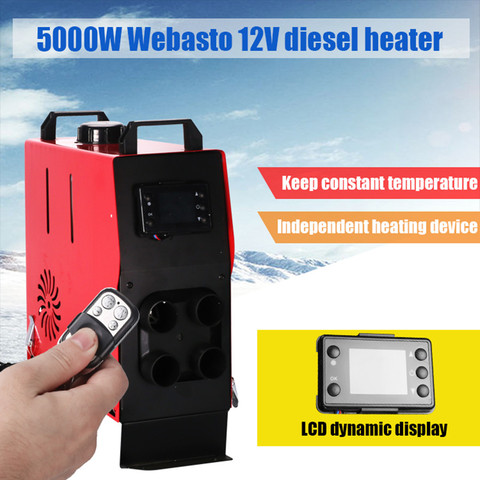 fast heater in car 5kw diesel oil engine parking diesel air heater flat with remote control and LCD display for 12 V car styling ► Photo 1/6