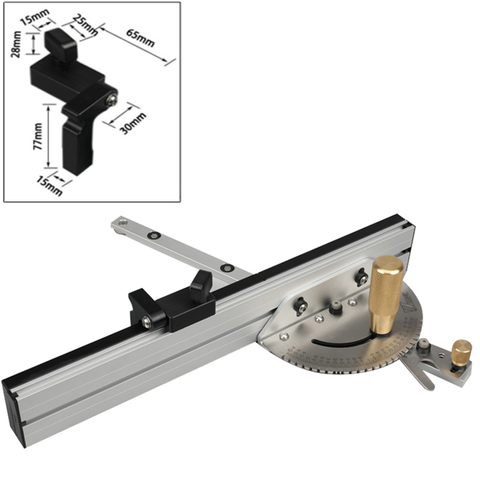 Limiter Miter Gauge with track Stop Table Saw/Router Miter Gauge Sawing Assembly Ruler for Table Saw Router Woodworking DIY Tool ► Photo 1/5