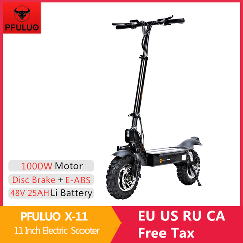 2022 New PFULUO X-11 Smart Electric Scooter 48V 1000W Motor 11 inch wheel Board hoverboard skateboard 50km/h Max Speed Off-road ► Photo 1/6