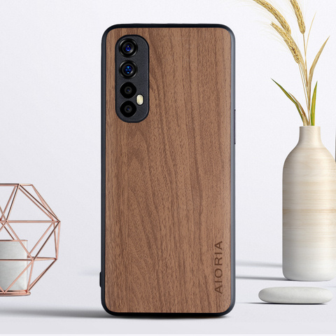 Wooden Like case for OPPO Realme 3 Pro 5i 6i TPU+PC + wood PU leather skin covers coque fundas for OPPO Realme 5 Pro ► Photo 1/6