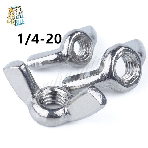 10PCS  1/4-20   5/16-18  American system DIN315 304 Stainless Steel Hand Tighten Nut Butterfly Nut Ingot Wing UNC Nuts ► Photo 1/2