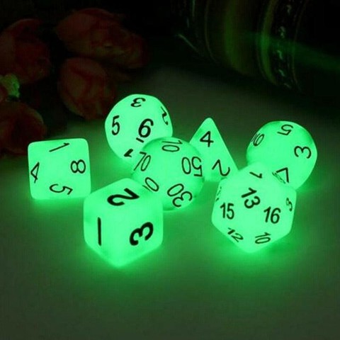 7psc/set Luminous Mini Dice Polyhedral Sided Multi-faceted Game Mini Set Dice Board Game DND Dice Set For Dungeons ► Photo 1/6