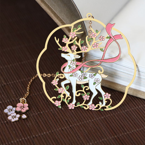 1pc Metal Book Markers Clip Cute Deer Bookmarks for Books Teacher Gifts Office School Stationery Animal Bookmark Book Supplies ► Photo 1/6
