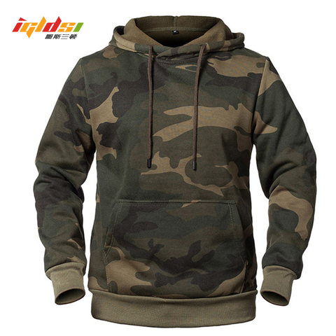 Camouflage Hoodies Men's Fashion Sweatshirt Male Camo Hooded Hip Autumn Winter Military Hoodie Men's Fleece Coats  US/EUR Size ► Photo 1/6