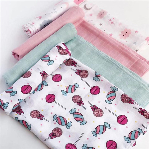 120cm*110cm 2 Layer Muslin Blanket Gauze Bamboo Baby Swaddle Blankets Newborn Baby Muslin Battaniye ► Photo 1/6