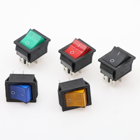 KCD4  ON-OFF 16A 250VAC/20A 125VAC Red Button Light Rocker Switch 4 Pin Rocker Power Switch ► Photo 1/6