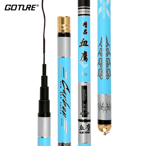 Goture Super Hard Stream Fishing Rod Carbon Fiber Telescopic Rods 6H 1/9 Power Carp Feeder Hand Pole For Freshwater 2.7m-6.3m ► Photo 1/6