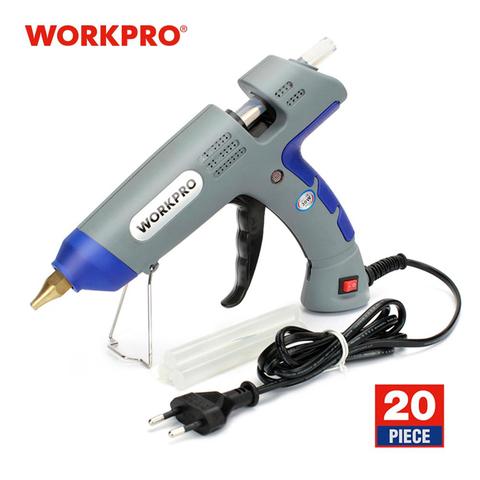 WORKPRO 30W EU Plug High Temp Heater Melt Hot Glue Gun 20pcs 11mm Transparent Hot Melt Glue Sticks Professional Hot Silicone Gun ► Photo 1/6