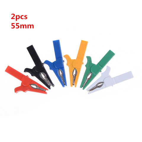 2pcs/lot 55mm Alligator Clips Crocodile Clips Cable Lamp For Banana Plug Connector ► Photo 1/1