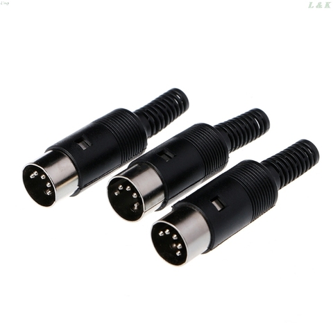 3 Pcs DIN Male Plug Wire Connector with Plastic Handle Cable Connector 5 Pin with Plastic Handle ► Photo 1/6