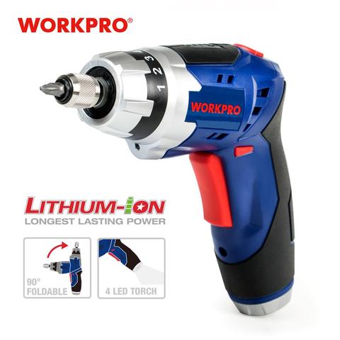 WORKPRO 3.6V Cordless Screwdriver Foldable Electric Screwdriver Rechargeable Screwdriver with Work Light ► Photo 1/6