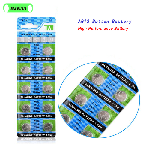 10PCS cheap AG 13 ag13 battery LR44 lr 44 357A S76E G13 button cell battery 1.55V Alkaline Battery 22 Coin watch battery ► Photo 1/6