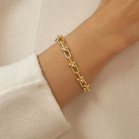 925 Sterling Silver Lock Chain Bracelet for Women Men Vintage Handmade Hasp Adjustable Bracelet Party Jewelry Gift S-B451 ► Photo 1/6