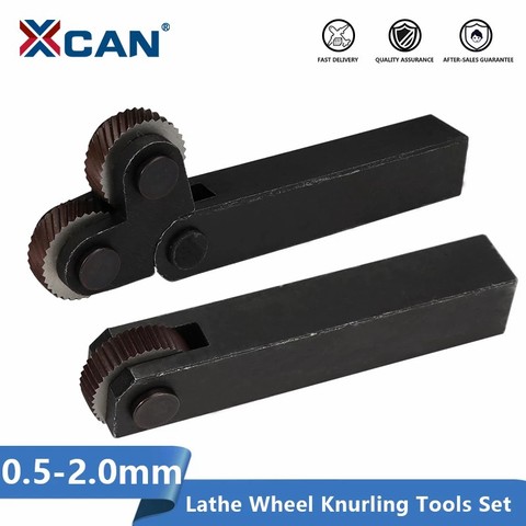 XCAN 1 Set Knurling Tool 0.6mm-2.0mm Dual/Single Wheels Linear Pitch Knurl Set Lathe Cutter Machine Tools ► Photo 1/6