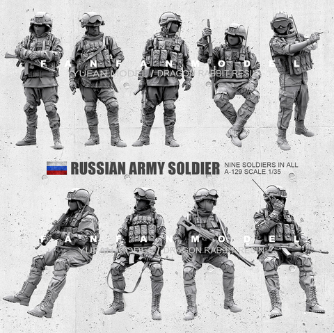 1/35(50mm) Resin Figure Kits Russian Modern Special Forces soldier self-assembled  (9 piece) A-129 ► Photo 1/1