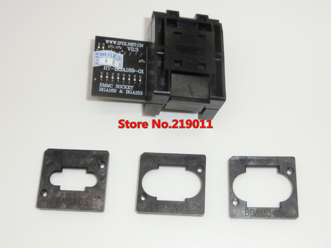 RT-BGA169-01 V2.0 EMMC Seat EMCP153 EMCP169 Socket BGA169 BGA153  EMMC ADAPTER 11.5*13mm add more 3 pcs Matrix FOR RT809H ► Photo 1/1