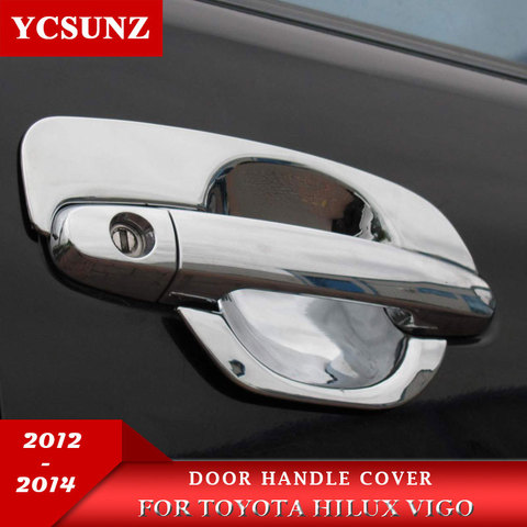 Car Accessories ABS Chrome Design Door Handle Insert Bowl For Toyota Hilux Vigo 2012 2013 2014 ► Photo 1/6