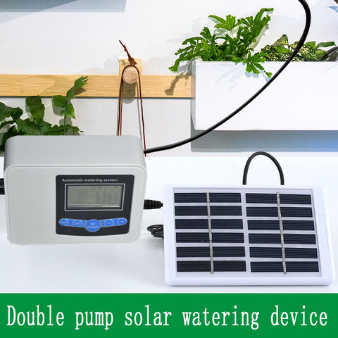 Solar Energy Garden Watering Device Dual-pump Drip Irrigation System Set  Accessories Automatic Use Watering System for Flowers ► Photo 1/6