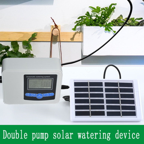Solar Energy Garden Watering Device Dual-pump Drip Irrigation System Set  Accessories Automatic Use Watering System for Flowers ► Photo 1/6