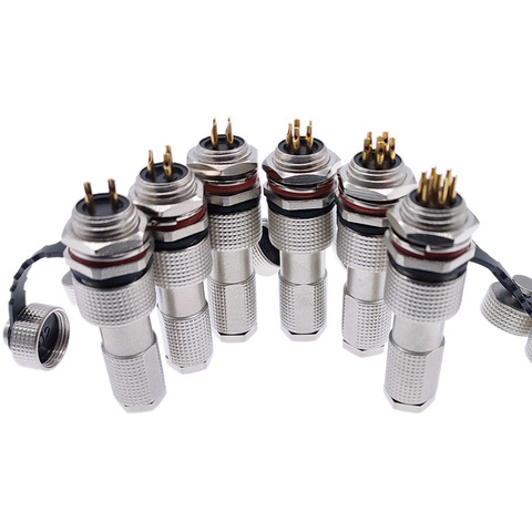 M12 12G metal connector GX12 connectors copper contact IP68 2pin3pin4pin5pin6pin7pin 5A waterproof plug & socket a set ► Photo 1/6