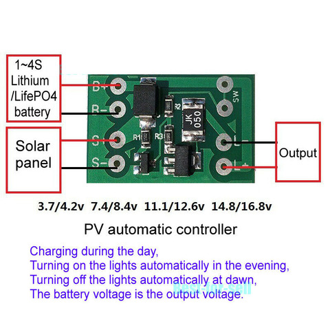 Solar generator Charge Controller Auto Light Control circuit Switch Lithium Battery Charging Board diy courtyard small street lamp ► Photo 1/5