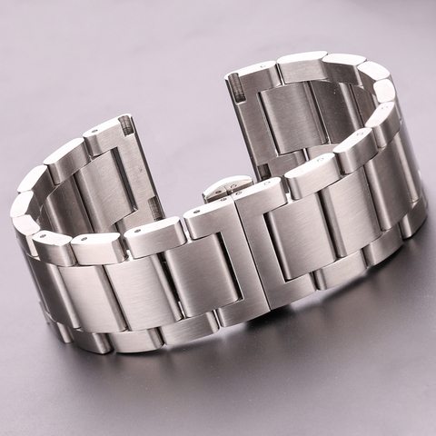 Stainless Steel Watch Band Bracelet 18 20 21 22 23 24mm Women Men Solid Metal Wristband Replacement Strap Accessories With Tool ► Photo 1/6