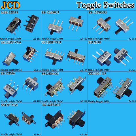 JCD 1pcs/lot SS 12D00 Slide switch slide gear fluctuation band 2/3 file single double horizontal mini horizontal power supply ► Photo 1/6