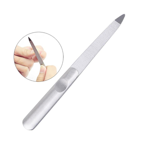 Stainless Steel Nail File with Anti-Slip Handle Double Sided Diamond Nail File Manicure Files Easily for Men and Woman ► Photo 1/5