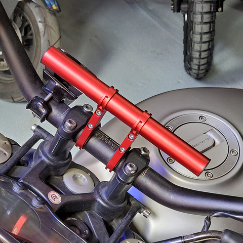Universal 33- 22mm Black Aluminum Motorcycle Handlebar Cross Bar Steering Wheel Strengthen Adjustable Handle Bar New Styling ► Photo 1/6