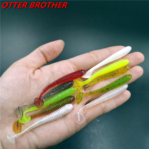 5/20pcs 60mm 1g Jig Soft Bait Silicone Lure Worm Fishing Lures Wobbler Attractive Artificial rubber Swivel Bass Fishing Tackle ► Photo 1/6