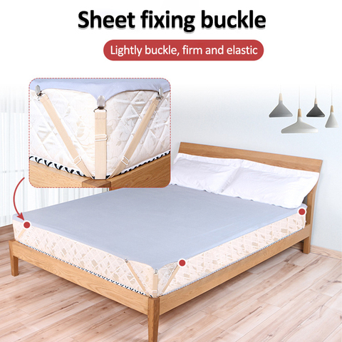 4pcs/set Adjustable Bed Sheet Fasteners, Elastic Bed Sheet Grippers,  Mattress Pad Corner Clips