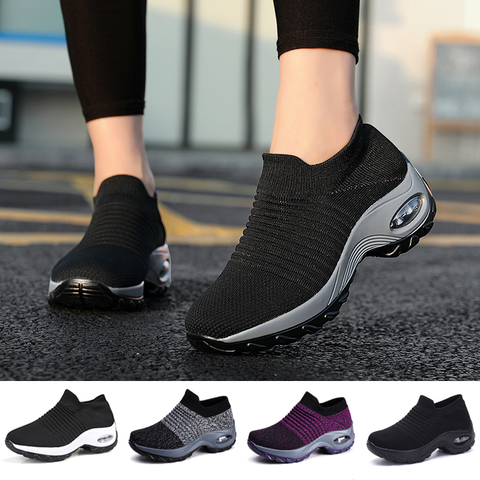 Tennis Shoes For Women Platform Sneakers Spor Ayakkabi Bayan Ourdoor Sports Solid Color Breathable Sock Footwear Zapatos Mujer ► Photo 1/6