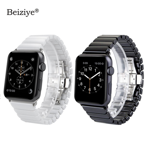 Ceramic Strap for Apple Watch Band 38mm 42mm Butterfly Buckle Replacement Strap for iWatch Band Series 5 4 40mm 44mm Watchband ► Photo 1/6