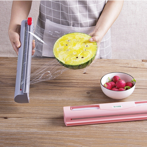 Food Wrap Dispenser/Cutter, Kitchen Tool Foil Cling Film Wrap Dispenser Plastic Sharp Cutter Storage Holder ► Photo 1/5