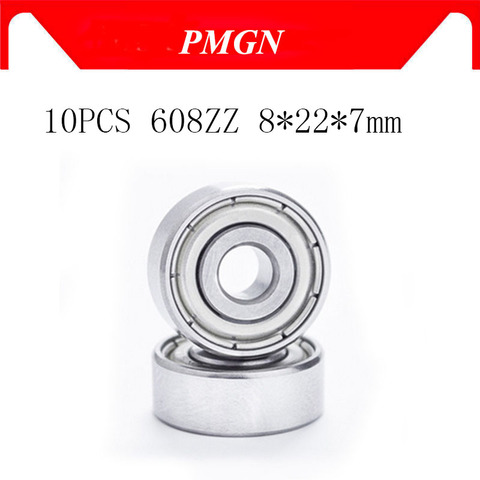 High quality 10pcs ABEC-5 608ZZ Deep groove ball bearing 608 ball Bearing 608 2Z metal Sealed 608 608Z 608ZZ 8*22*7 ► Photo 1/6